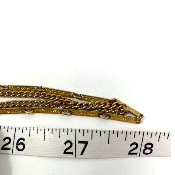 Vintage Crown Trifari 4 Multi‎ -Strand Gold Toned 28″ Necklace - Picture 3 of 6